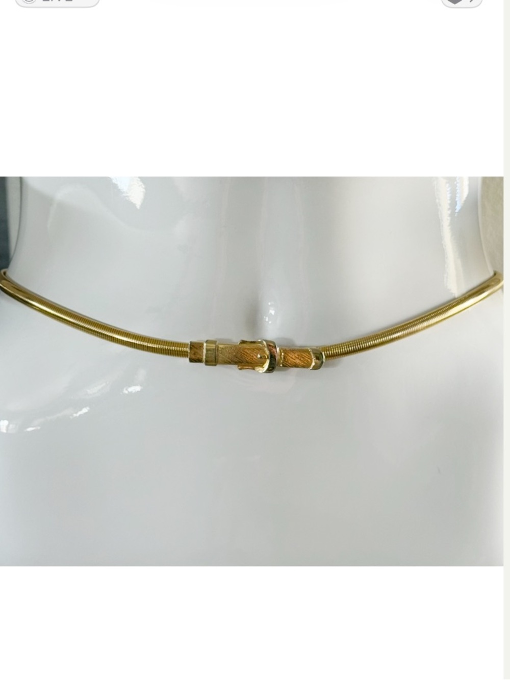 Vintage 70’s Gold-Tone Snake Chain Stretch Belt S